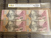 2001 $5 U22 Macfarlane/Evans Uncut Of 4 PCGS 66 PPQ